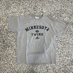 Vintage Adidas Minnesota Twins T-Shirt Mens Large Gray 2002 00's Y2K Baseball